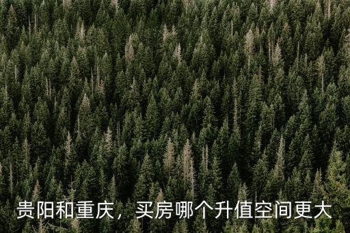 貴陽和重慶，買房哪個升值空間更大