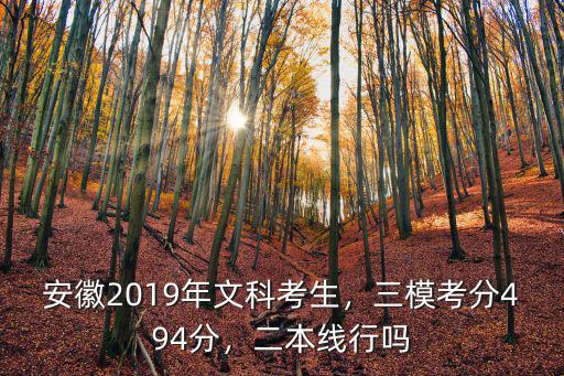2019年安徽文科多少分,三模考分494分