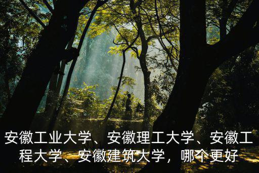 安徽工業大學、安徽理工大學、安徽工程大學、安徽建筑大學，哪個更好