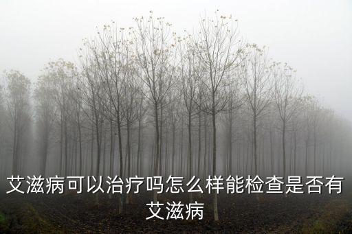 艾滋病可以治療嗎怎么樣能檢查是否有艾滋病