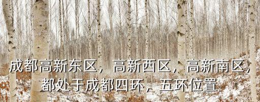 成都高新東區，高新西區，高新南區，都處于成都四環，五環位置