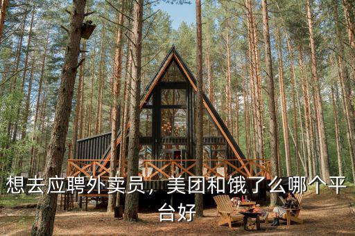 想去應聘外賣員，美團和餓了么哪個平臺好