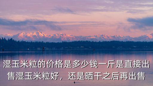 河南濕玉米棒多少錢一斤,濕玉米粒的價格是多少錢一斤