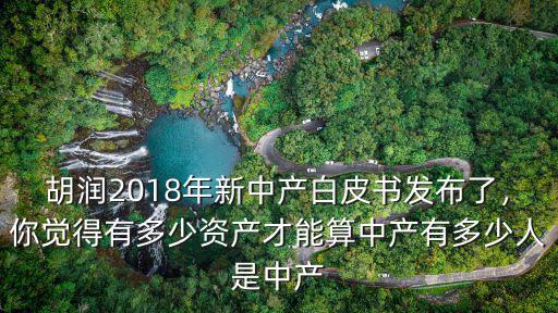胡潤2018年新中產白皮書發布了，你覺得有多少資產才能算中產有多少人是中產