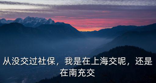 南充市交社保在哪里交,我是在上海交呢