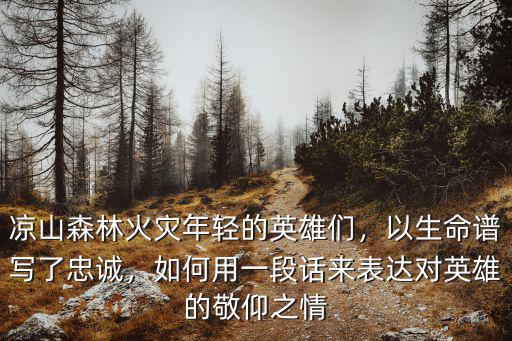 涼山森林火災年輕的英雄們，以生命譜寫了忠誠，如何用一段話來表達對英雄的敬仰之情