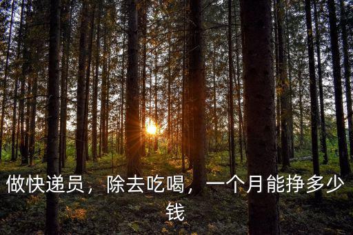 做快遞員，除去吃喝，一個月能掙多少錢