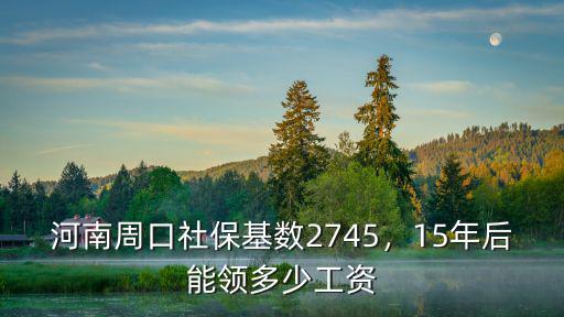 河南周口社保一年多少,河南周口社保基數2745