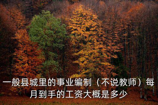 一般縣城里的事業(yè)編制（不說教師）每月到手的工資大概是多少