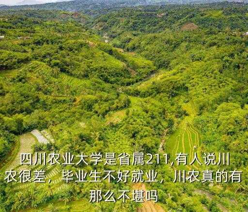 四川農業大學主要在哪里就業,兒子在四川農業大學讀大三