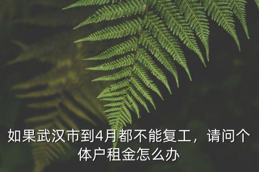 如果武漢市到4月都不能復(fù)工，請問個體戶租金怎么辦