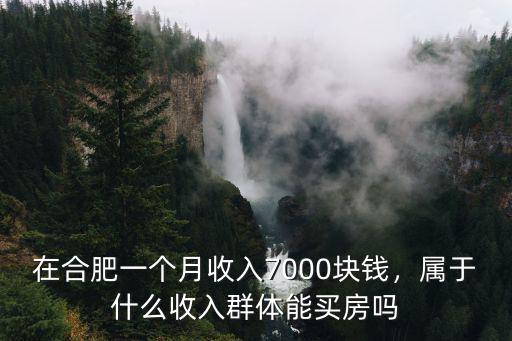 在合肥一個月收入7000塊錢，屬于什么收入群體能買房嗎