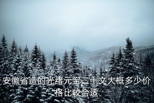 安徽省造的光緒元寶二十文大概多少價格比較合適