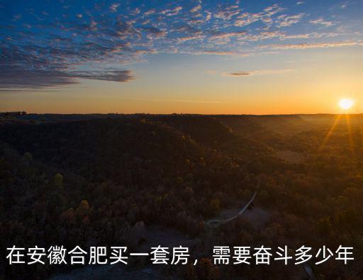 合肥一套房要還多少年,在安徽合肥買一套房