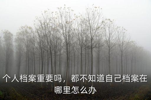 個人檔案重要嗎，都不知道自己檔案在哪里怎么辦