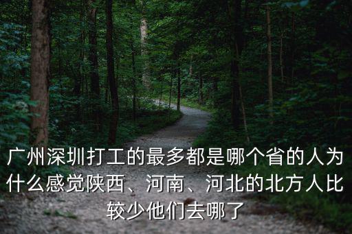 廣州深圳打工的最多都是哪個省的人為什么感覺陜西、河南、河北的北方人比較少他們去哪了
