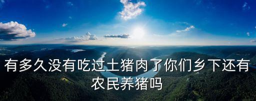 成都鄉下哪里有土豬肉,有多久沒有吃過土豬肉了