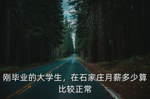 剛畢業的大學生，在石家莊月薪多少算比較正常