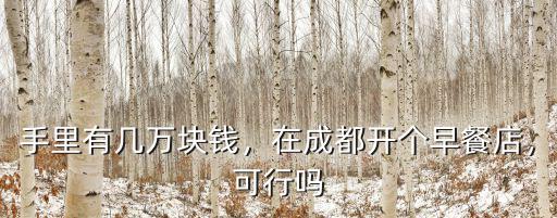 成都哪里適合開早餐店,在成都開個(gè)早餐店