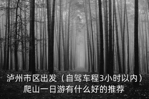 瀘州哪里的山好看,問下瀘州晚上哪里好耍啊