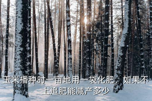 粘玉米一畝地用多少復合肥,玉米播種時一畝地用一袋化肥