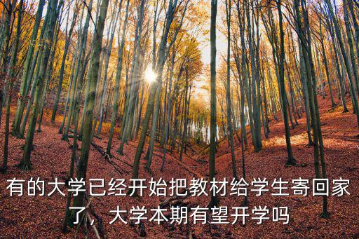 有的大學已經開始把教材給學生寄回家了，大學本期有望開學嗎