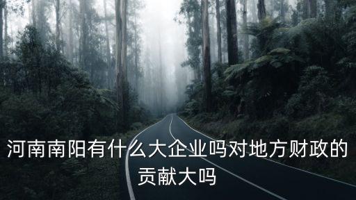 河南南陽(yáng)有什么大企業(yè)嗎對(duì)地方財(cái)政的貢獻(xiàn)大嗎