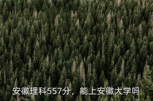 安徽理科557分，能上安徽大學(xué)嗎