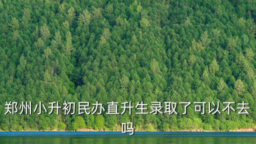 鄭州小升初民辦直升生錄取了可以不去嗎
