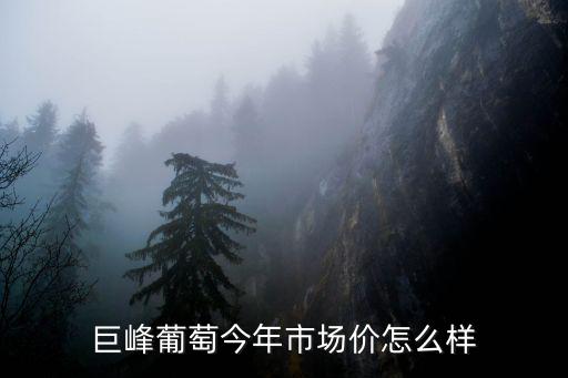 巨峰葡萄今年市場價怎么樣