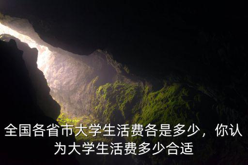 全國各省市大學生活費各是多少，你認為大學生活費多少合適