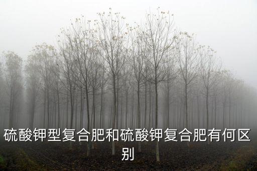 硫酸鉀型復(fù)合肥和硫酸鉀復(fù)合肥有何區(qū)別