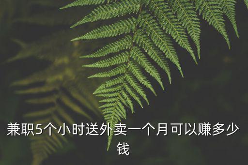 兼職5個小時送外賣一個月可以賺多少錢