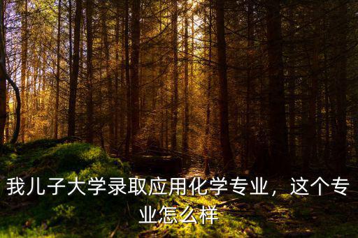 我兒子大學錄取應用化學專業，這個專業怎么樣