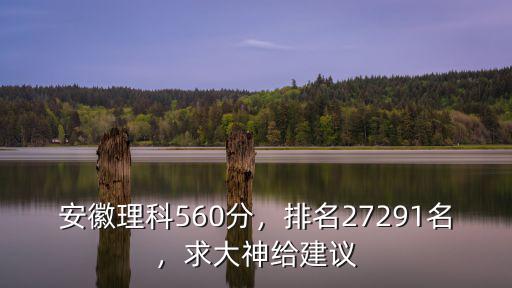 安徽理科560分，排名27291名，求大神給建議