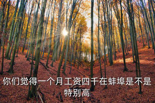 你們覺得一個(gè)月工資四千在蚌埠是不是特別高