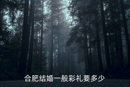 六安結婚一套需要多少錢,合肥結婚一般彩禮要多少