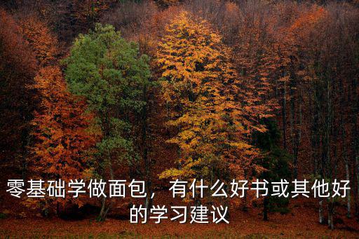 零基礎學做面包，有什么好書或其他好的學習建議