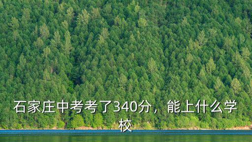中考多少分能上石家莊高中,多少分能上石家莊一中