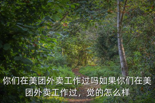 你們在美團(tuán)外賣工作過嗎如果你們在美團(tuán)外賣工作過，覺的怎么樣