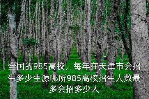 全國的985高校，每年在天津市會招生多少生源哪所985高校招生人數(shù)最多會招多少人