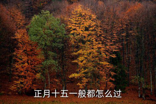 正月十五一般都怎么過