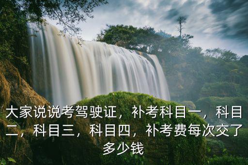大家說說考駕駛證，補考科目一，科目二，科目三，科目四，補考費每次交了多少錢