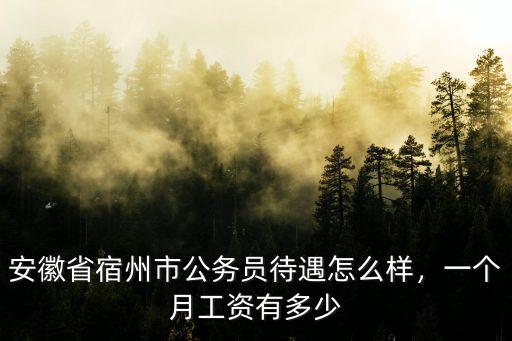 安徽省宿州市公務(wù)員待遇怎么樣，一個月工資有多少