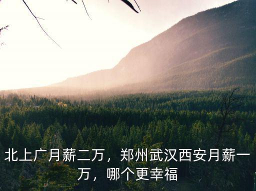 鄭州月薪2萬一年多少,鄭州武漢西安月薪一萬
