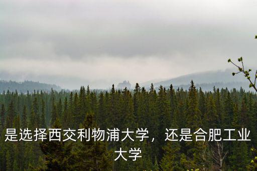 是選擇西交利物浦大學(xué)，還是合肥工業(yè)大學(xué)