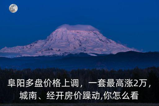 阜陽多盤價格上調，一套最高漲2萬，城南、經開房價躁動,你怎么看