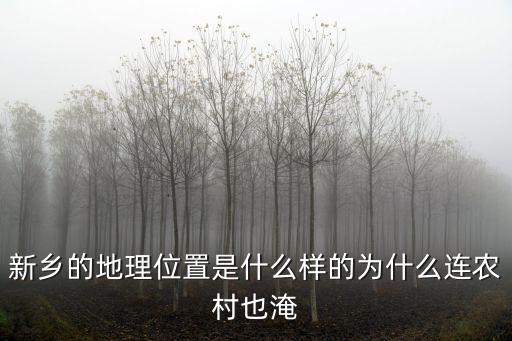 新鄉的地理位置是什么樣的為什么連農村也淹
