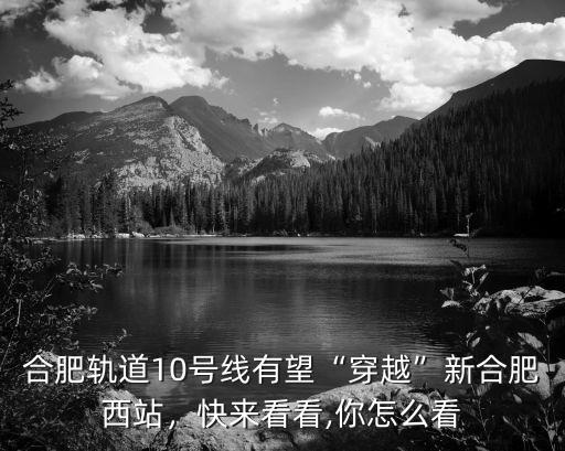 合肥軌道10號線有望“穿越”新合肥西站，快來看看,你怎么看