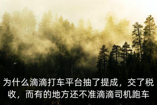 為什么滴滴打車平臺抽了提成，交了稅收，而有的地方還不準滴滴司機跑車